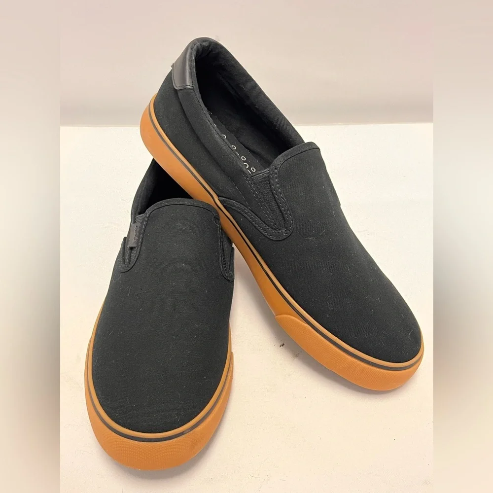 Lugz Black Canvas Loafers with Brown Sole Men’s 11.5W